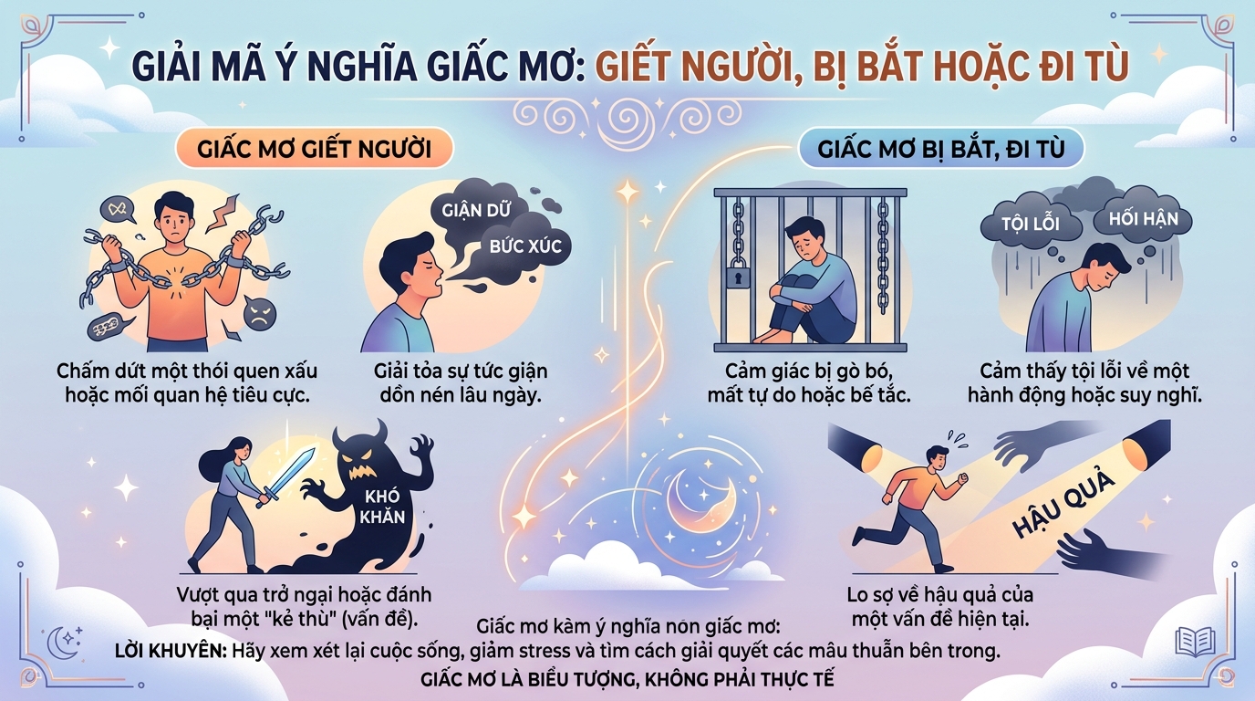 Ý nghĩa giấc mơ người thấy giết người đi tù, bị công an bắt