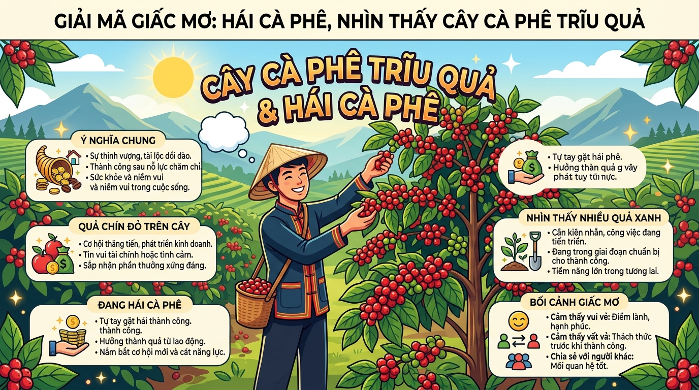 Giải mã nằm mơ hái cà phê, thấy cây cà phê trĩu quả