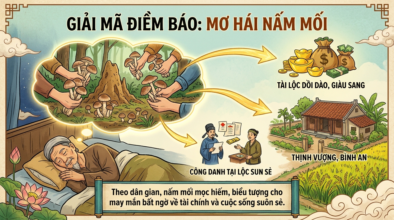 Giải mã hiện tượng nằm mơ thấy hái nấm mối đại cát đại lợi