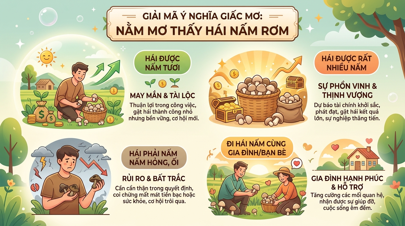Giải mã điềm báo nằm mơ thấy hái nấm rơm, đi hái nấm rơm