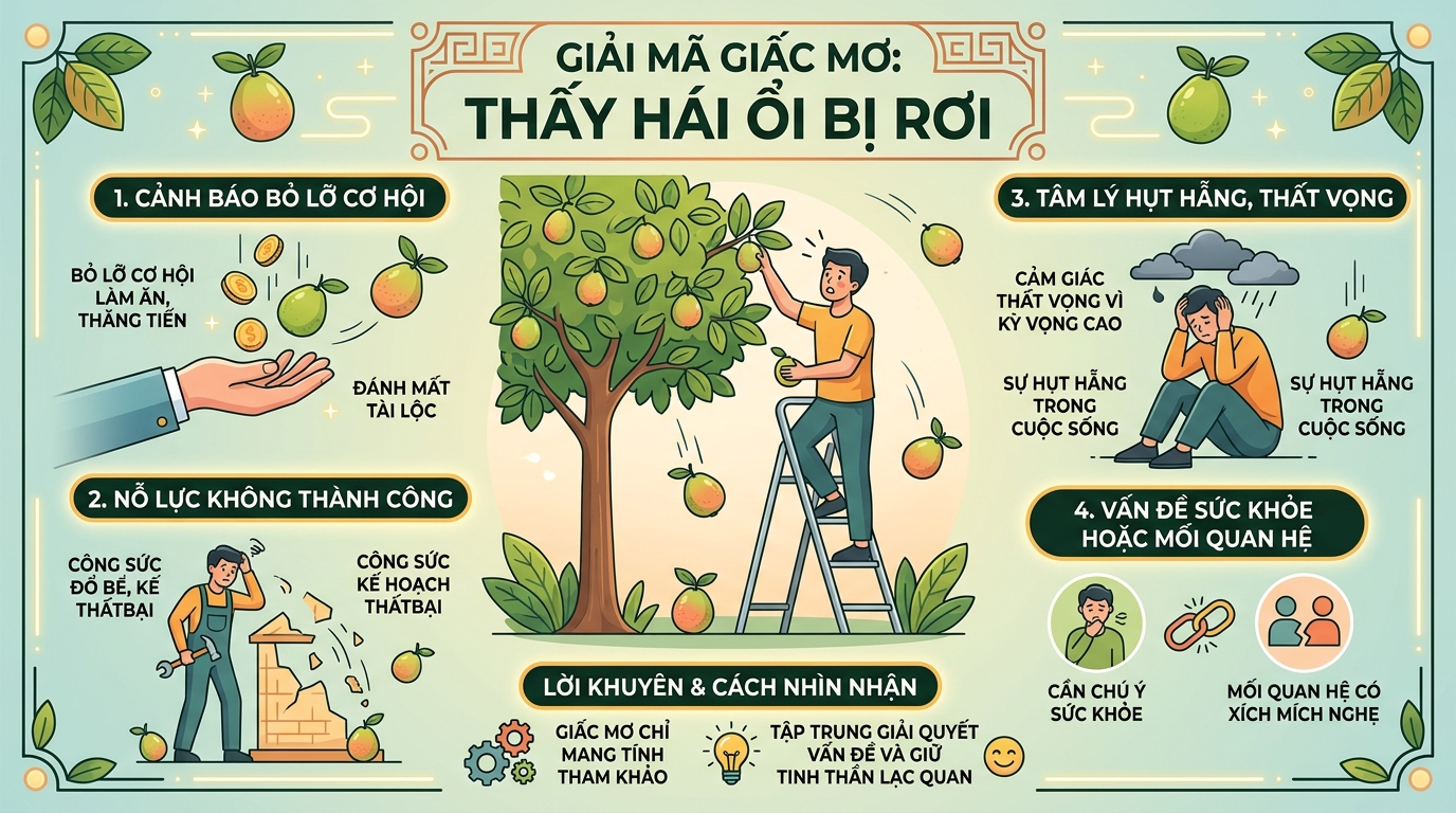 Ý nghĩa giấc mơ hái ổi bị rơi