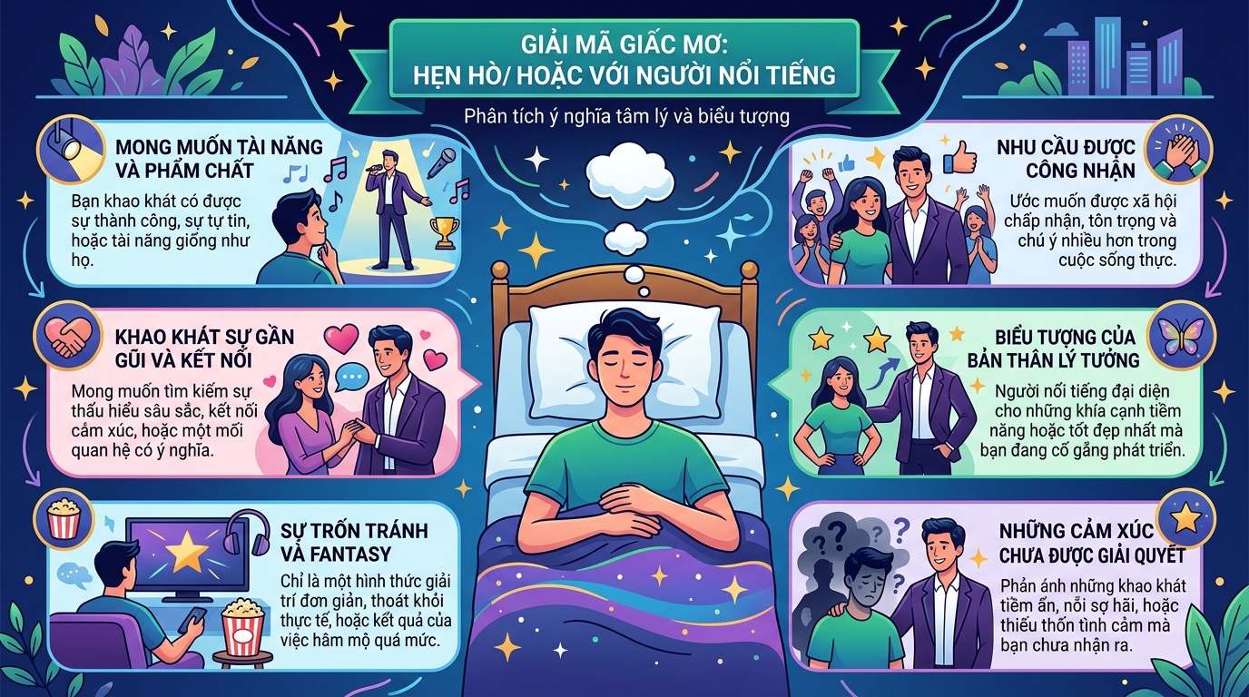 Ý nghĩa giấc mơ hẹn hò ngủ với người nổi tiếng
