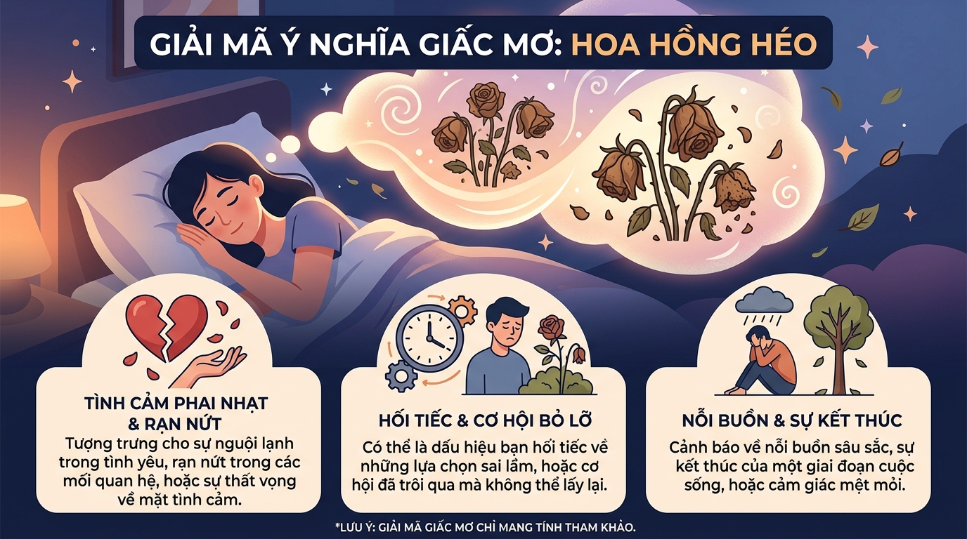 Ý nghĩa giấc mơ hoa hồng héo