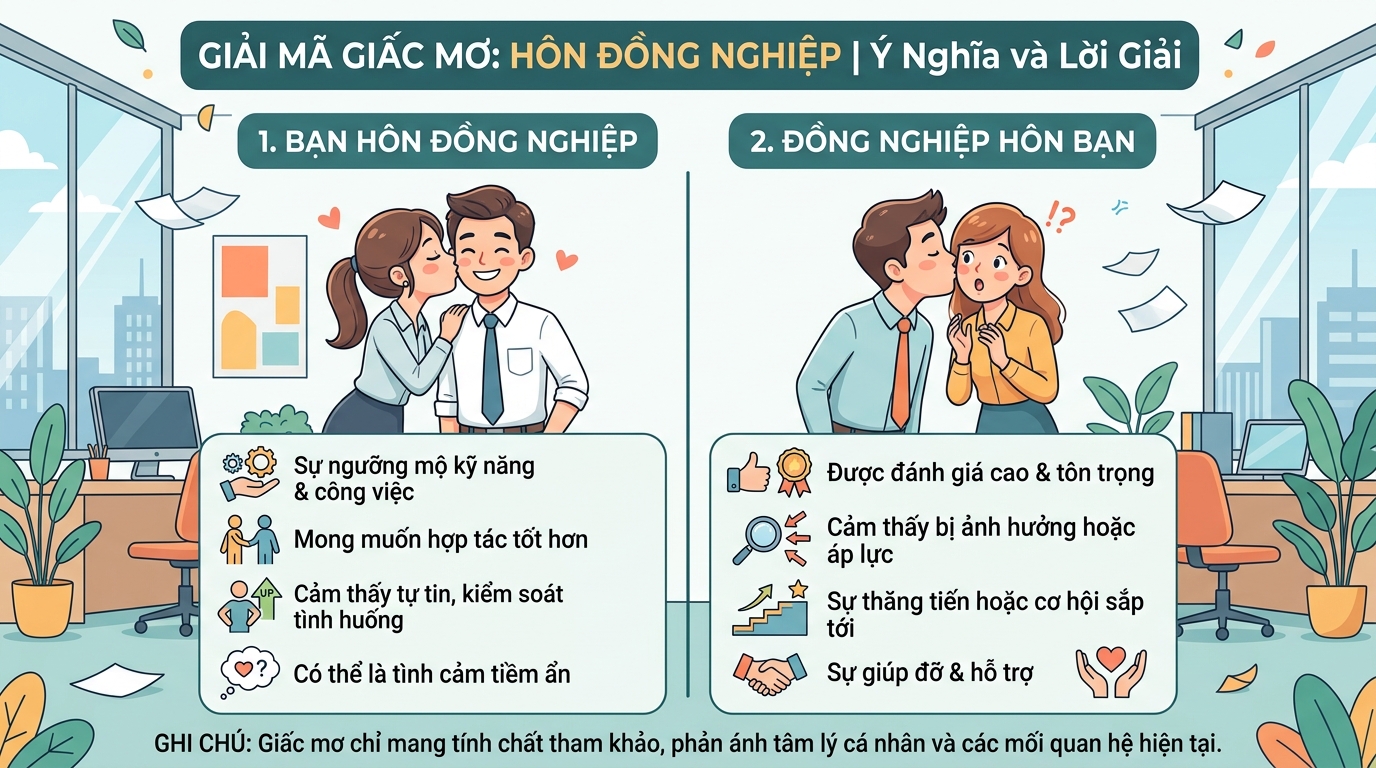 Giải mã điềm báo nằm mơ thấy hôn đồng nghiệp, đồng nghiệp hôn mình
