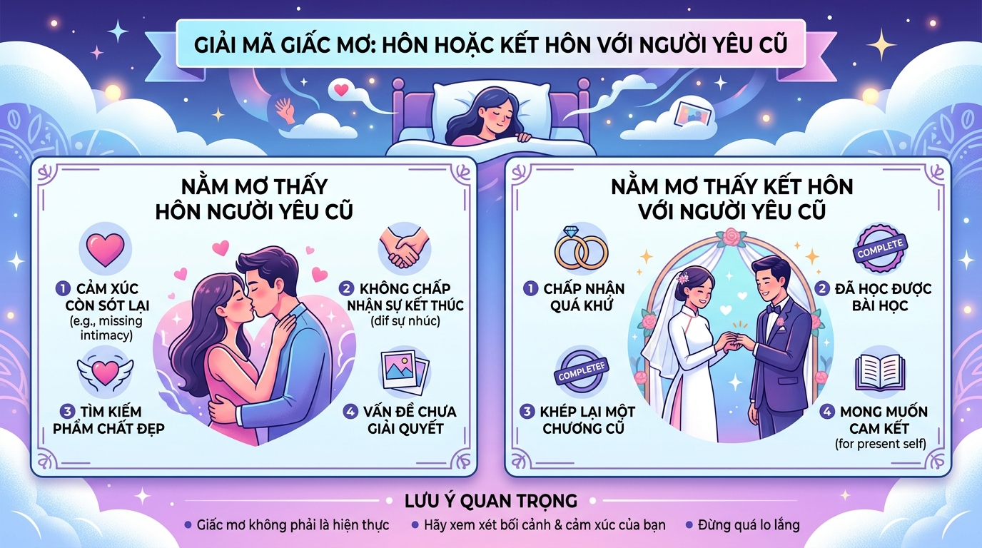 Giải mã điềm báo nằm mơ thấy hôn nhau với người yêu cũ, kết hôn với người yêu cũ