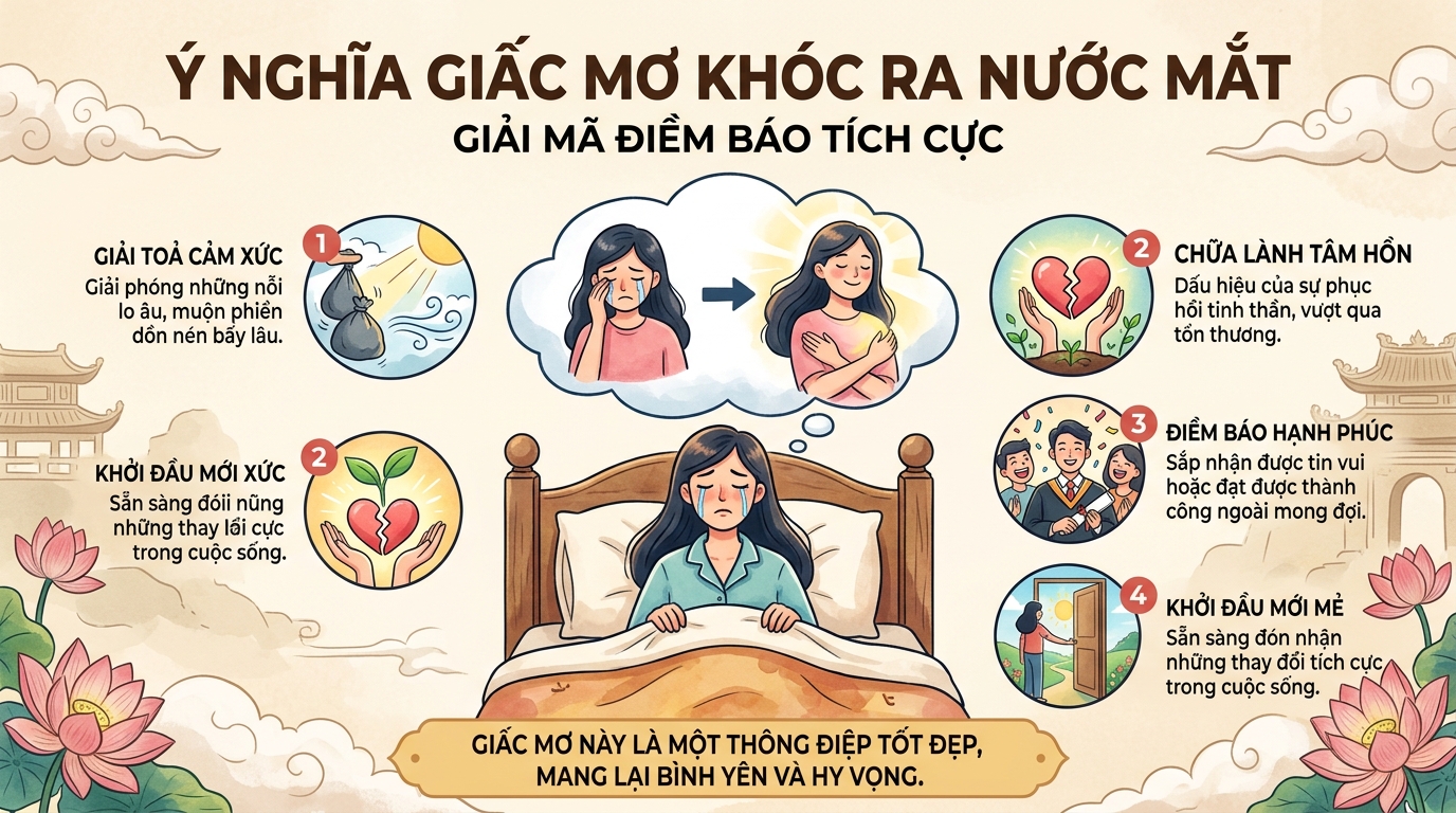 Ý nghĩa tốt lành sau giấc mơ khóc chảy nước mắt thật