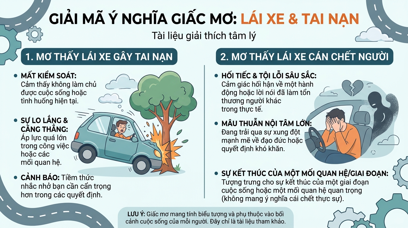 Giải mã điềm báo nằm mơ thấy lái xe gây tai nạn, lái xe tông chết người