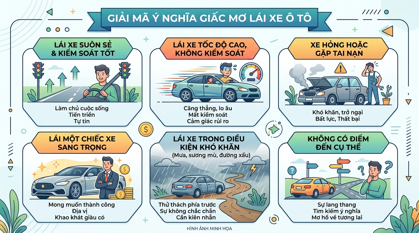 Giải mã điềm báo nằm mơ mình lái xe ô tô, lái xe hơi, xe 4 bánh