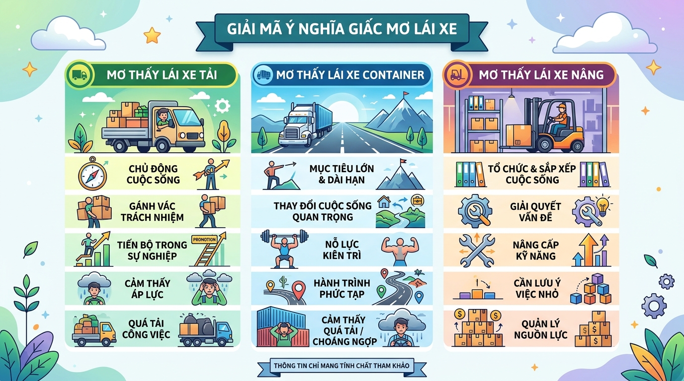 Giải mã điềm báo nằm mơ thấy lái xe tải, lái xe container, xe nâng