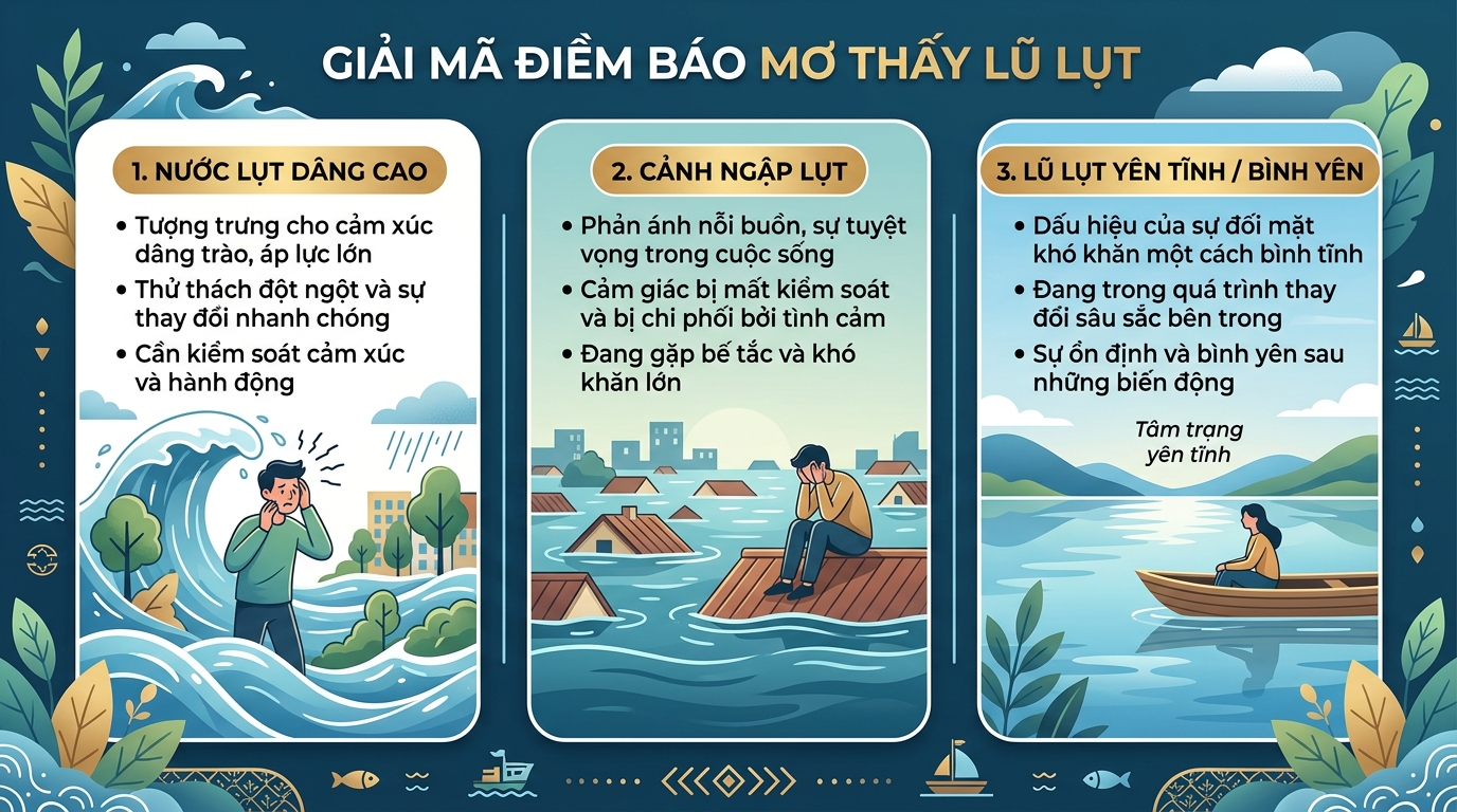 Giải mã điềm báo nằm mơ thấy lũ lụt dâng cao, ngập lụt, lụt to êm đềm