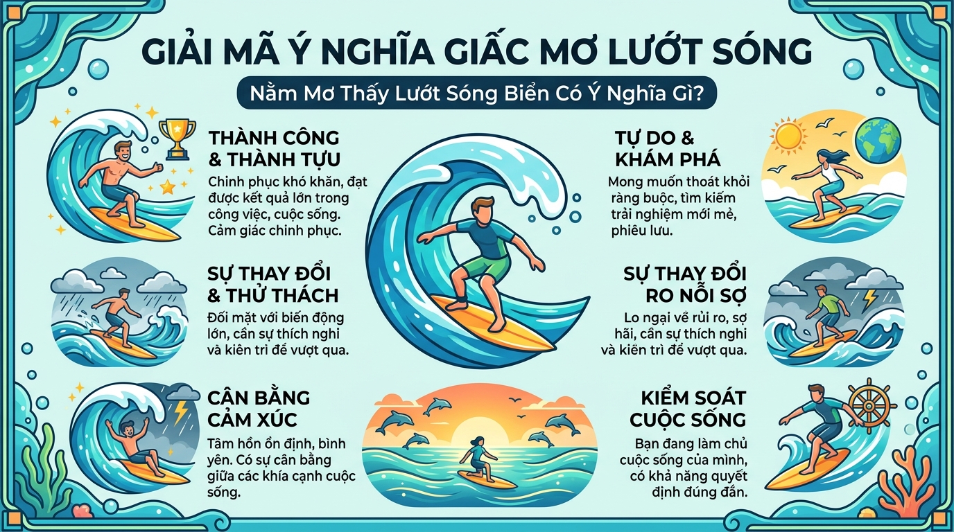 Giải mã điềm báo nằm mơ thấy lướt sóng, nằm mơ lướt sóng biển
