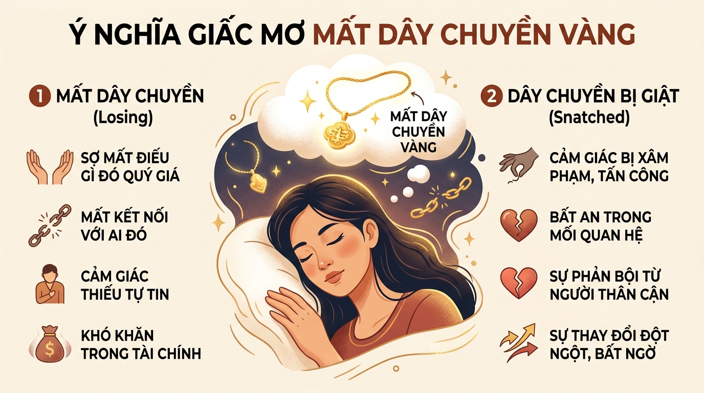 Ý nghĩa nằm mơ thấy mất dây chuyền vàng, bị giật dây chuyền