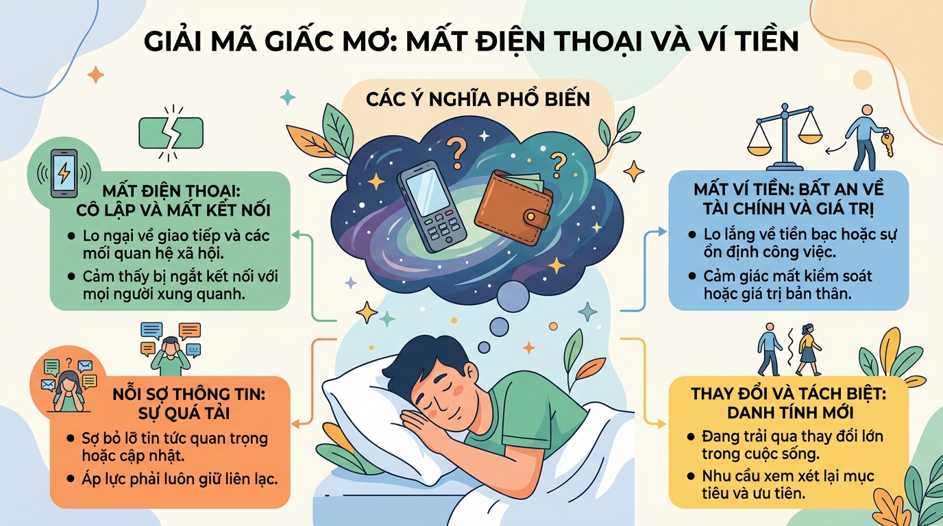 Giải mã điềm báo nằm mơ thấy mất điện thoại và ví tiền