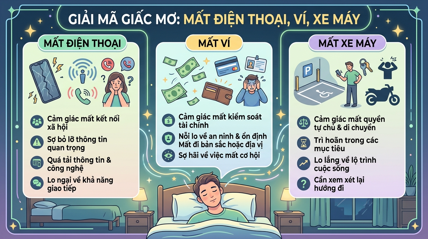 Điềm báo nằm mơ thấy mất điện thoại và ví tiền, xe máy