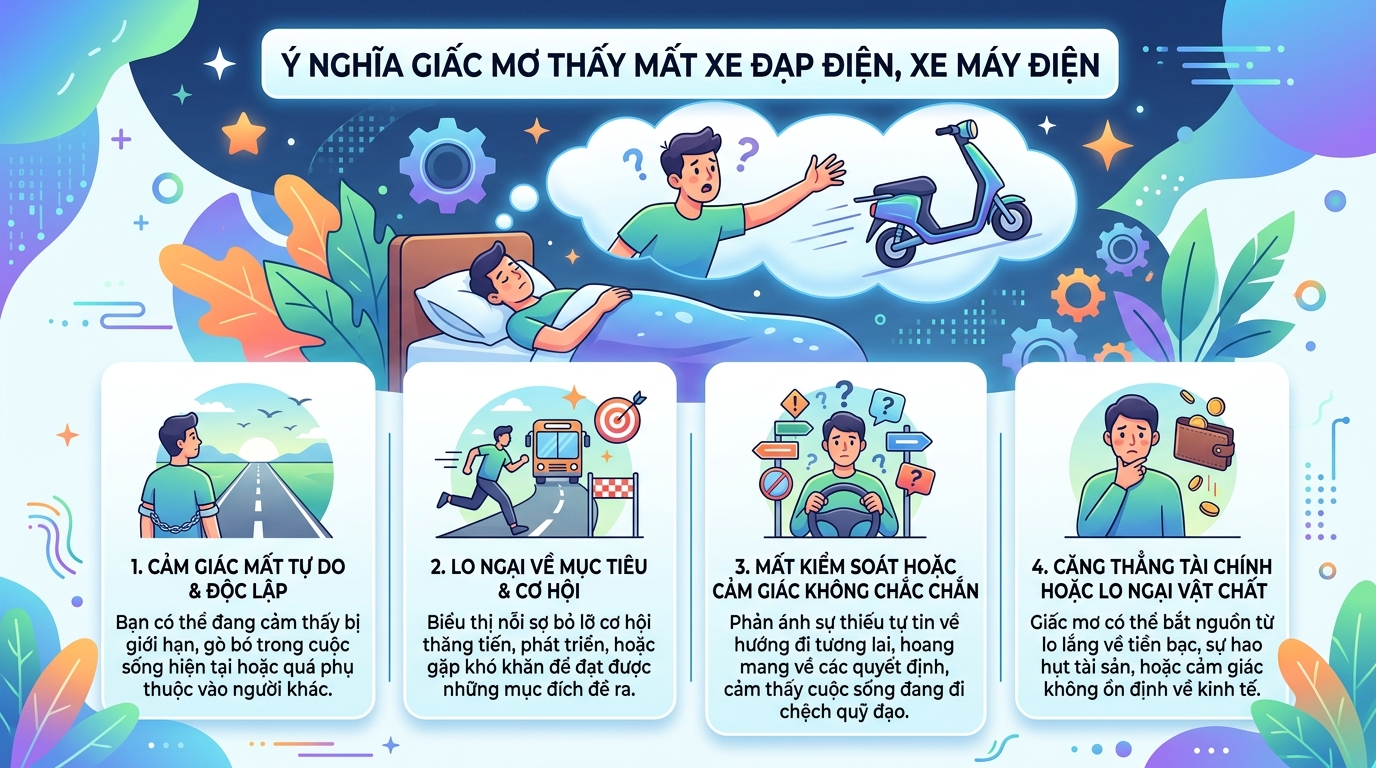 Ý nghĩa việc nằm mơ mất xe đạp điện, xe máy điện