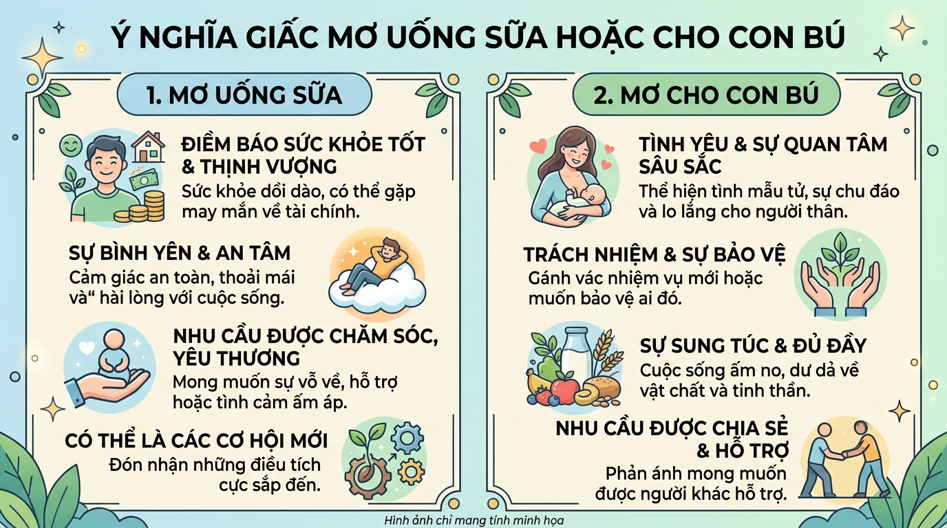 Ý nghĩa giấc mơ thấy mình uống sữa, cho trẻ bú sữa