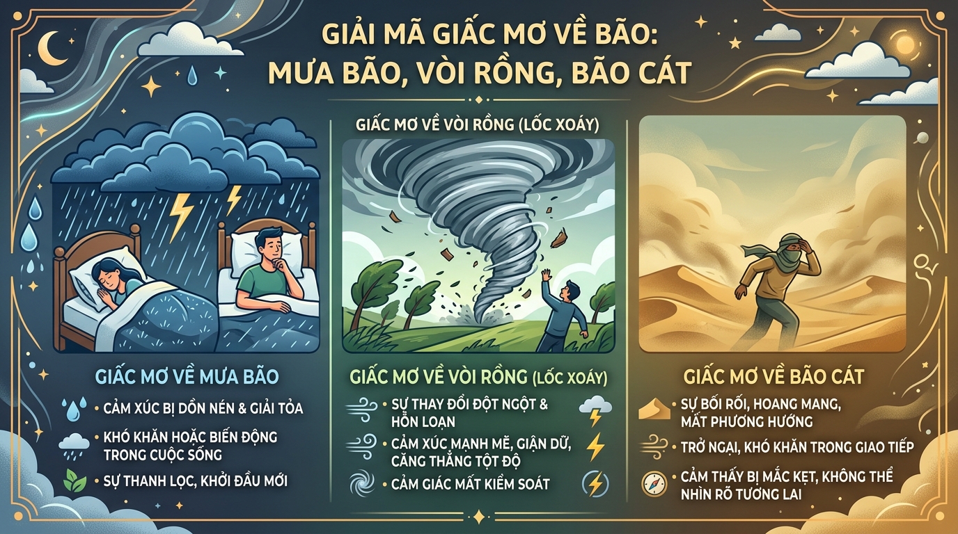 Ý nghĩa giấc mơ thấy mưa bão, lốc xoáy, bão cát