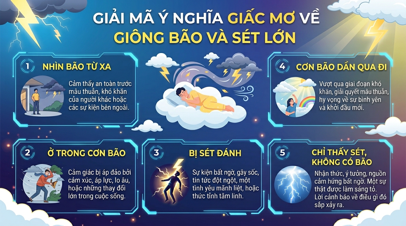 Giải mã điềm báo nằm mơ thấy mưa bão, sấm sét dữ dội
