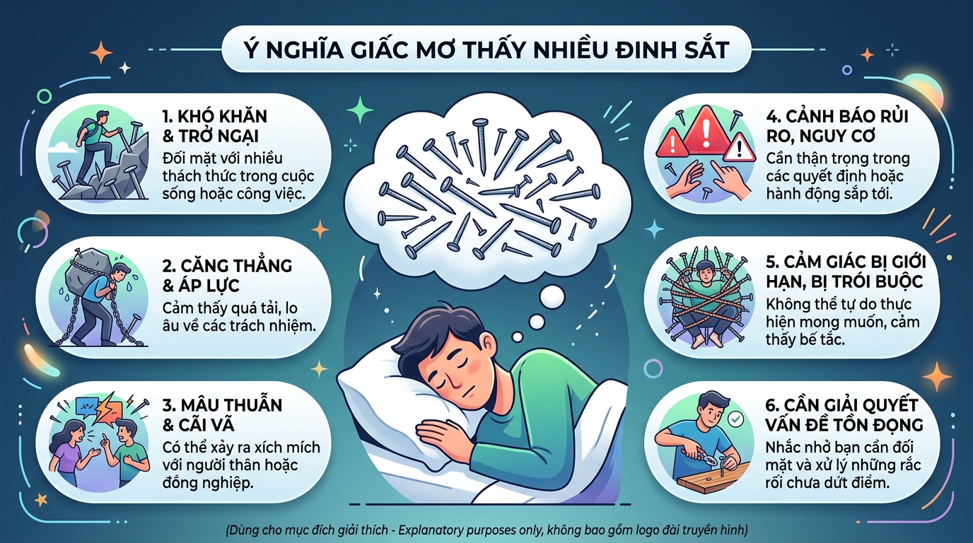 Ý nghĩa giấc mơ thấy nhiều đinh sắt