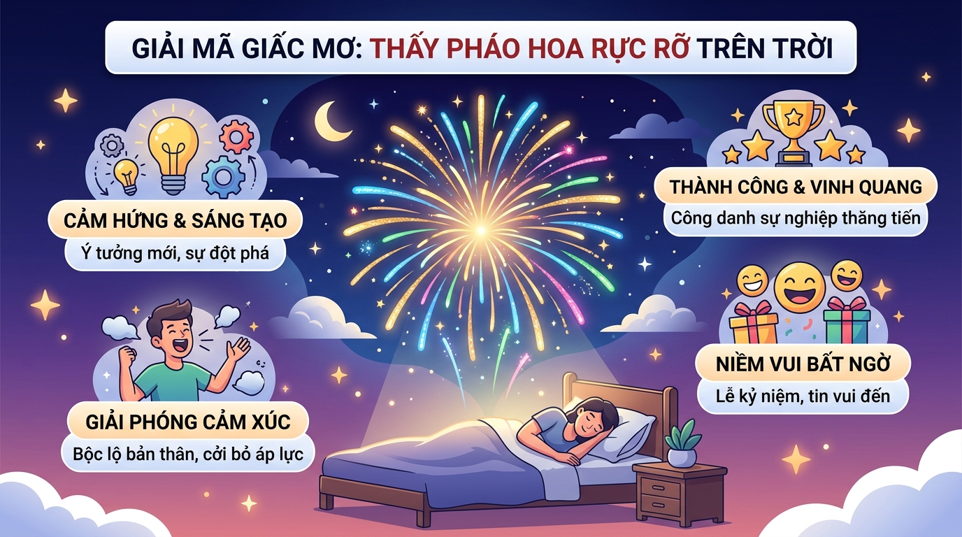 Ý nghĩa giấc mơ thấy pháo hoa trên trời rực sáng