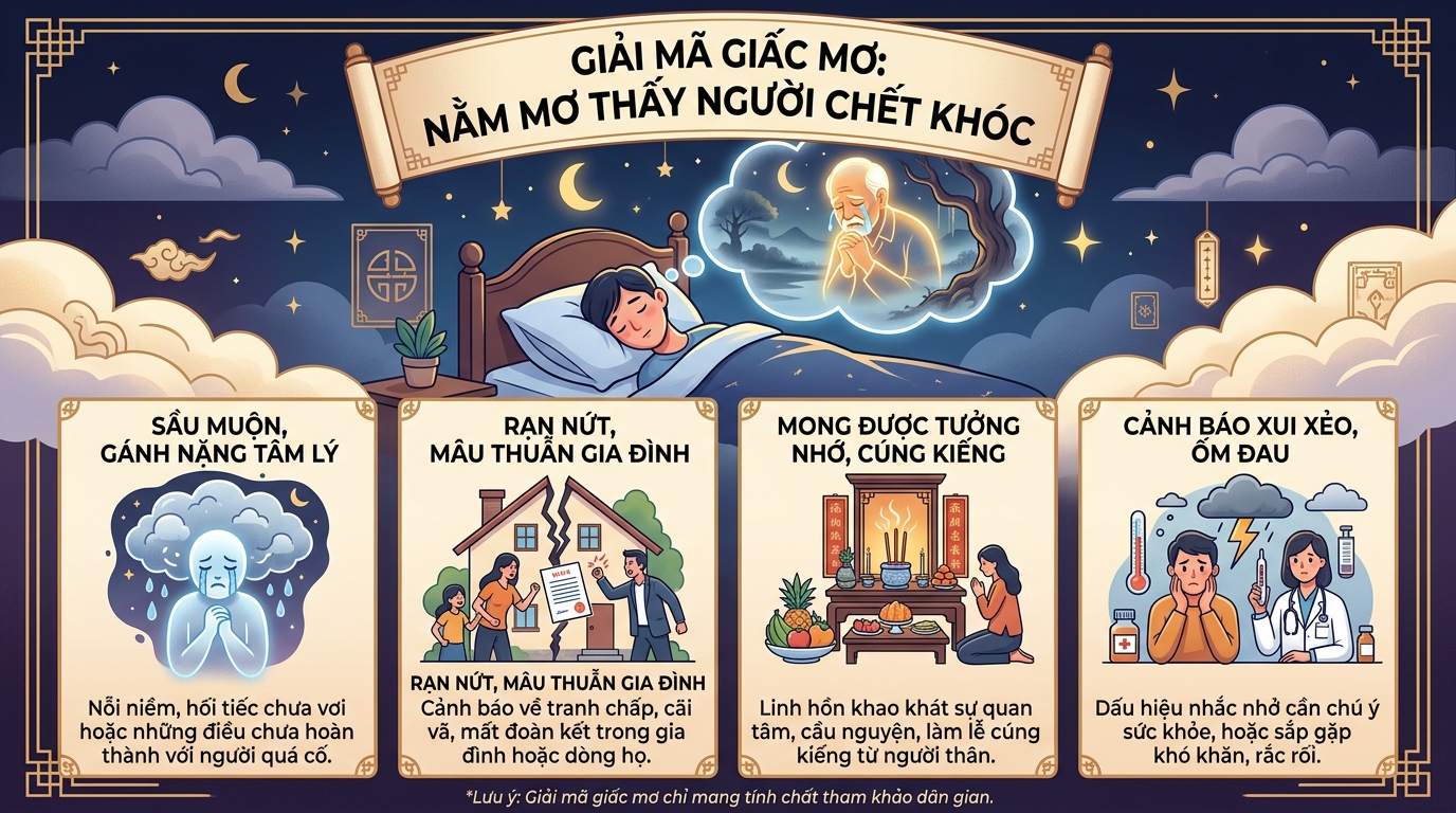 Giải mã điềm báo nằm mơ thấy người chết khóc, người đã khuất khóc