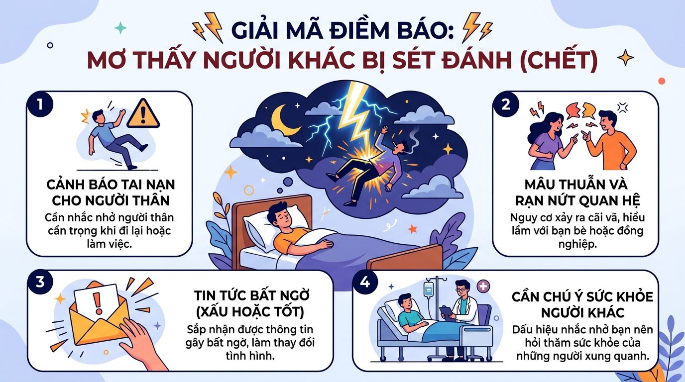 Giải mã điềm báo nằm mơ thấy người khác bị sét đánh chết, sét đánh người khác