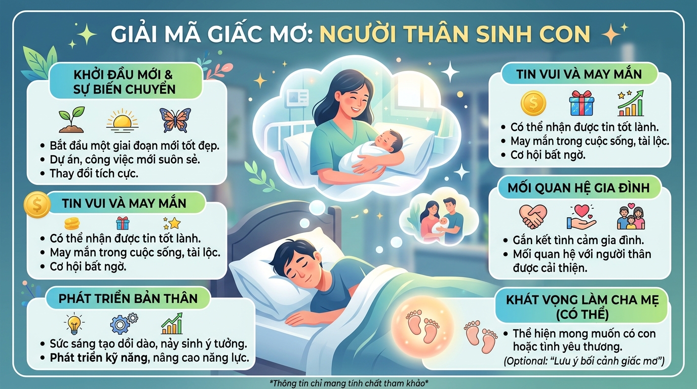 Ý nghĩa giấc mơ thấy người khác sinh con, người thân sinh con