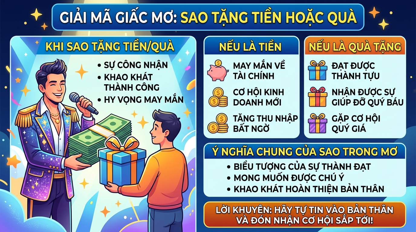 Giải mã nằm mơ thấy người nổi tiếng cho tiền tặng quà
