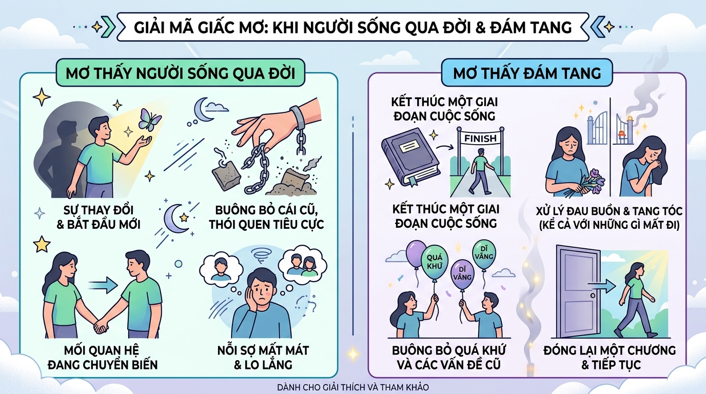 Giải mã nằm mơ thấy người còn sống mà chết, đám ma