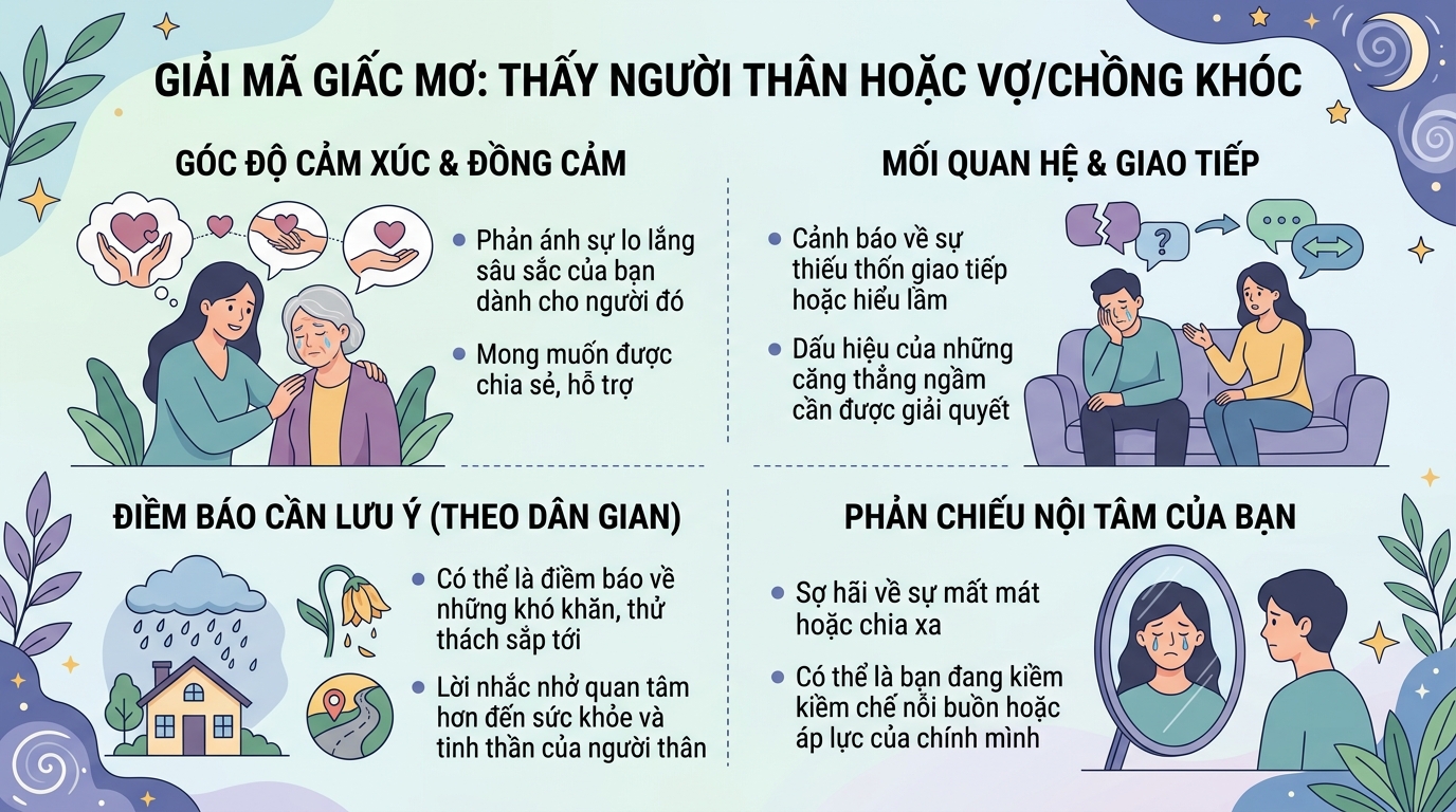Ý nghĩa nằm mơ thấy người thân, vợ chồng khóc