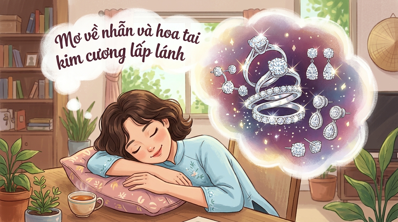 Nằm mơ thấy nhẫn bông tai kim cương lấp lánh