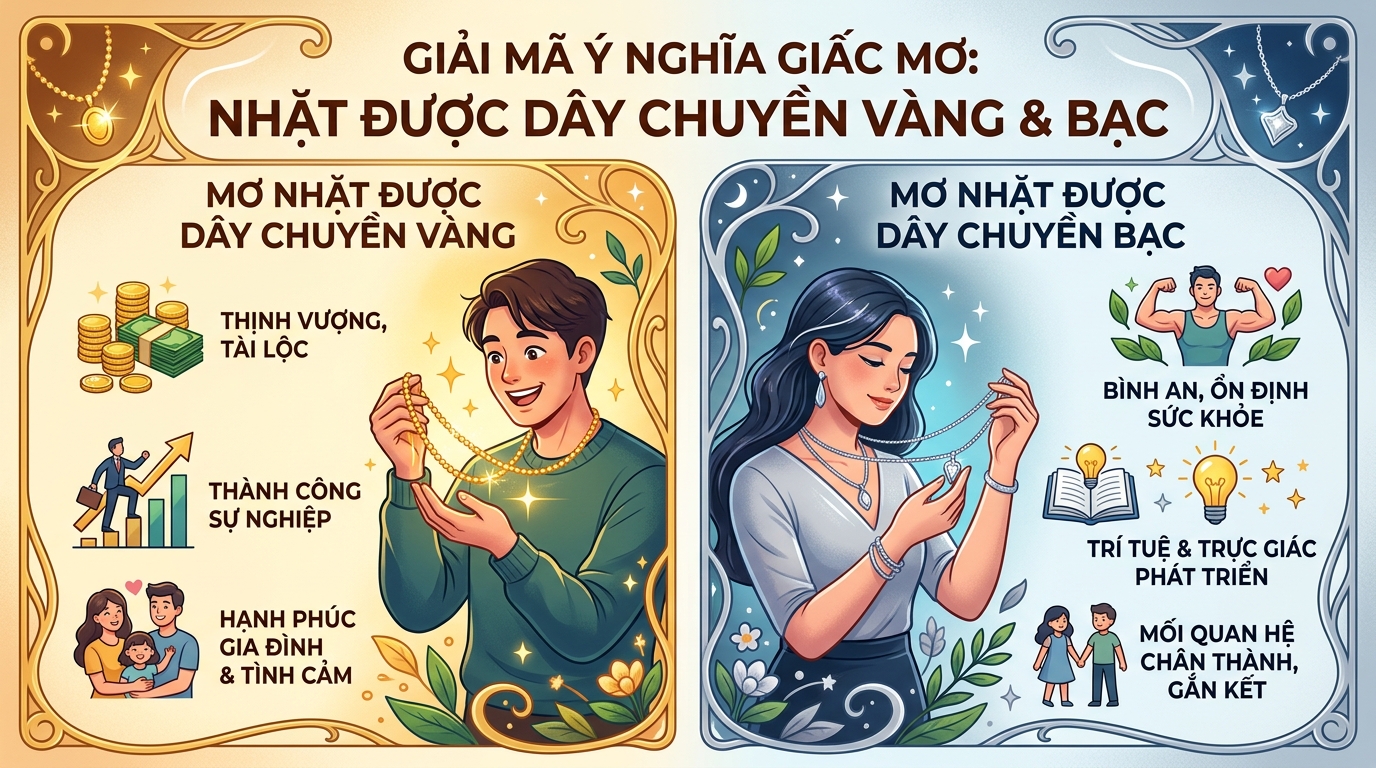 Giải mã điềm báo nằm mơ nhặt được dây chuyền vàng, lượm dây chuyền bạc