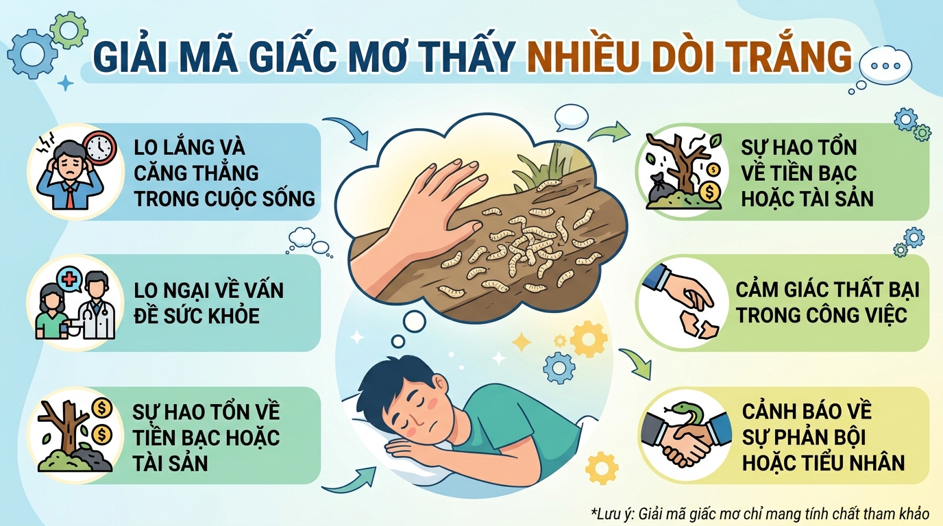 Giải mã nằm mơ thấy nhiều dòi bọ màu trắng