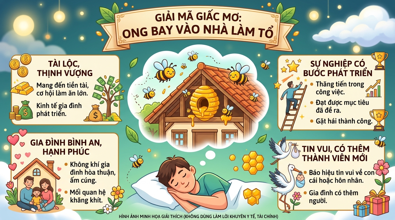 Giải mã nằm mơ thấy ong bay vào nhà làm tổ
