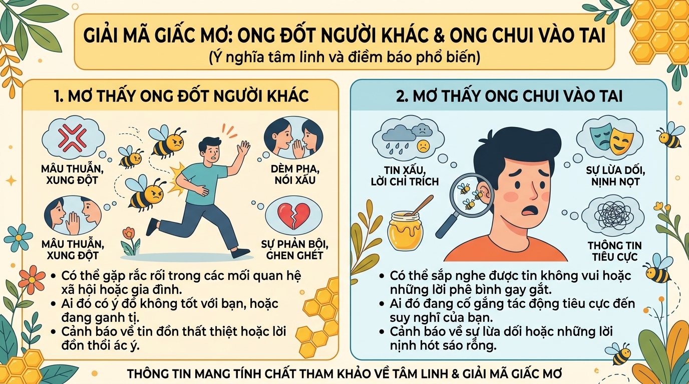 Ý nghĩa giấc mơ thấy ong đốt người khác ong chui vào tai