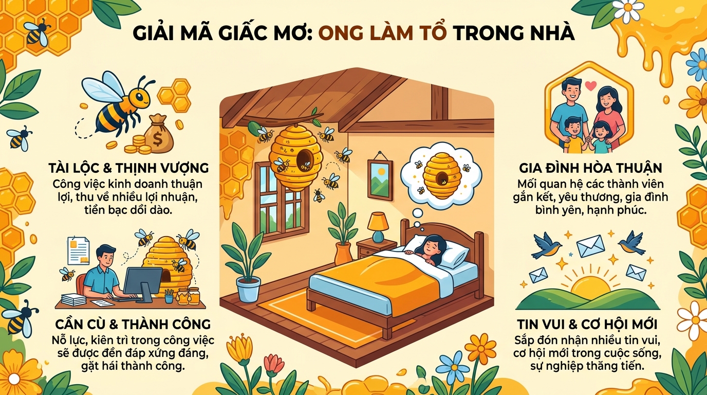 Giải mã nằm mơ thấy ong làm tổ trong nhà