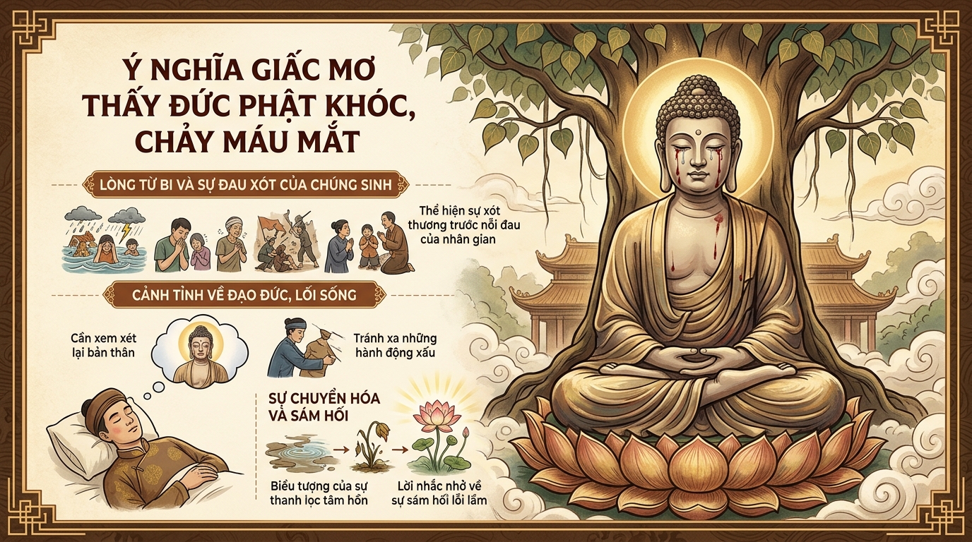 Ý nghĩa giấc mơ thấy Phật khóc, khóc ra máu