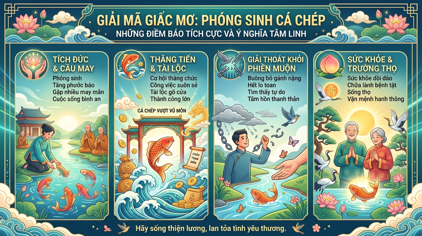 Ý nghĩa giấc mơ nằm mơ thấy phóng sinh cá chép