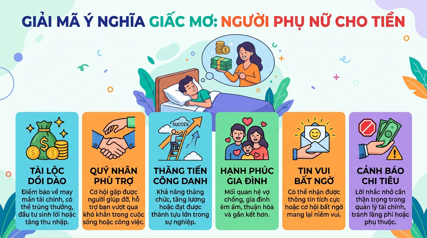 Giải mã điềm báo nằm mơ thấy phụ nữ cho tiền, đưa tiền cho mình