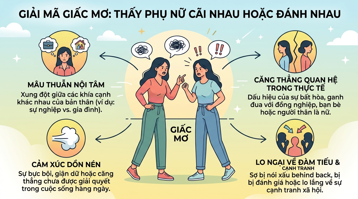 Ý nghĩa giấc mơ thấy phụ nữ đánh nhau, cãi nhau với phụ nữ
