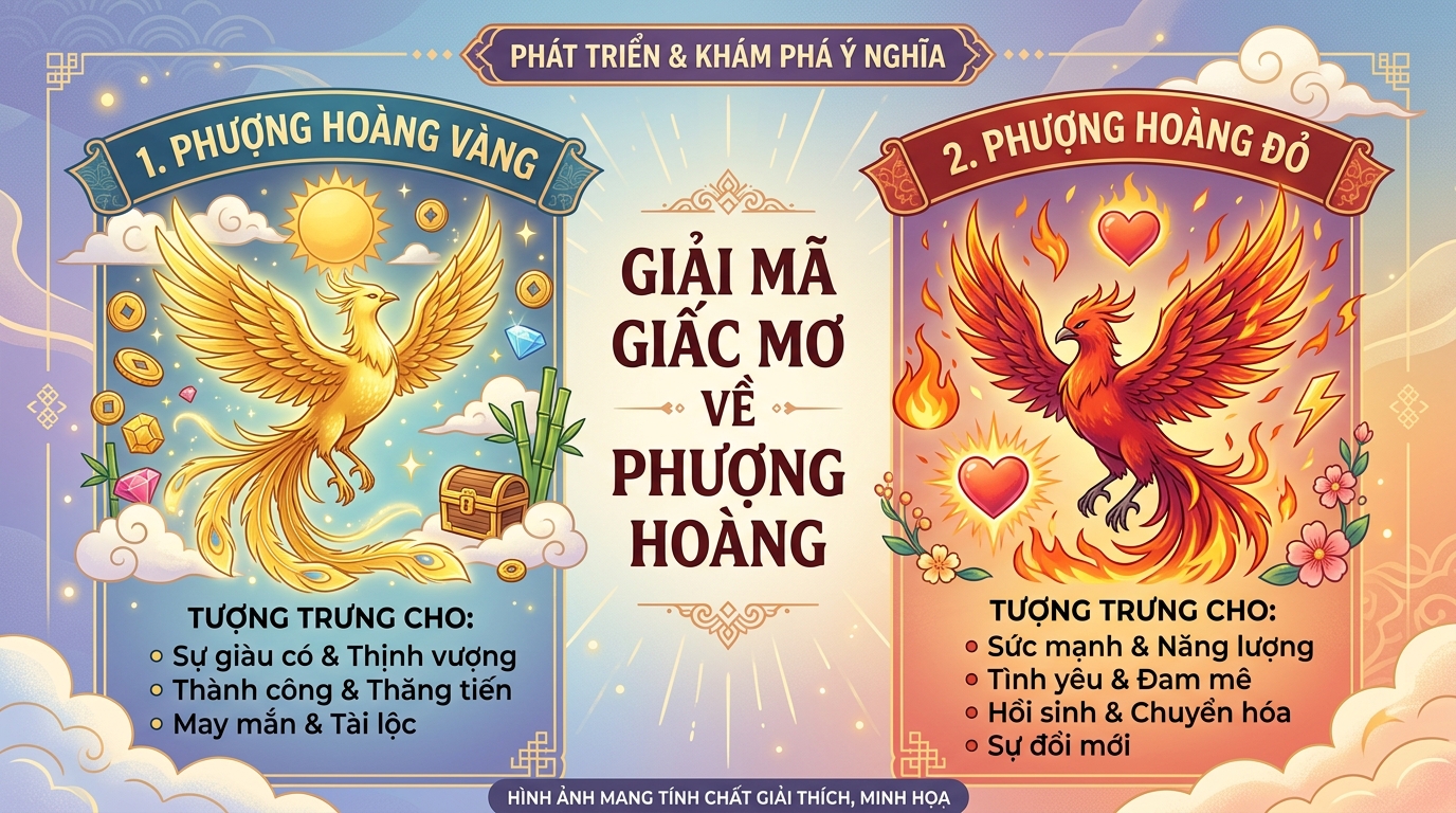 Giải mã nằm mơ thấy phượng hoàng vàng, phượng hoàng đỏ