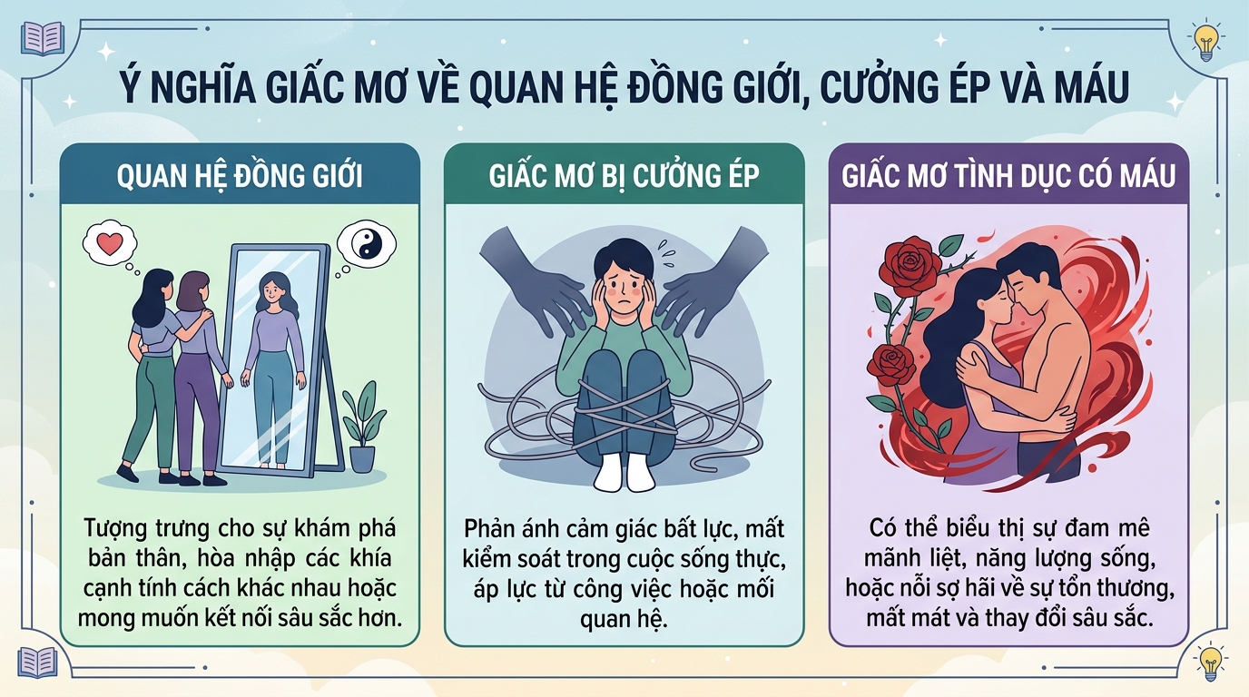 Ý nghĩa giấc mơ quan hệ đồng giới, bị ép quan hệ, quan hệ ra máu