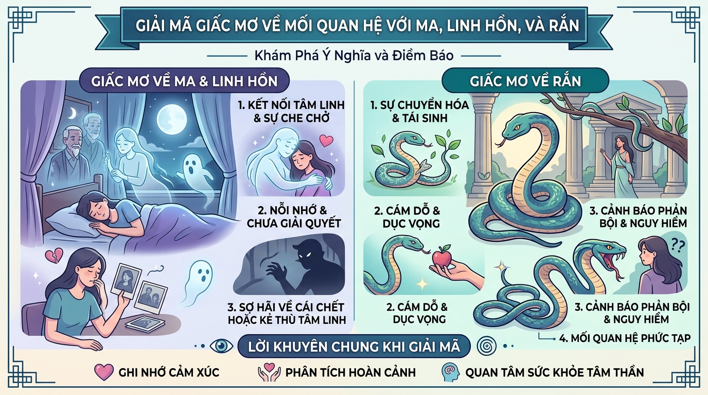 Ý nghĩa giấc mơ quan hệ với ma, người âm, quan hệ với rắn