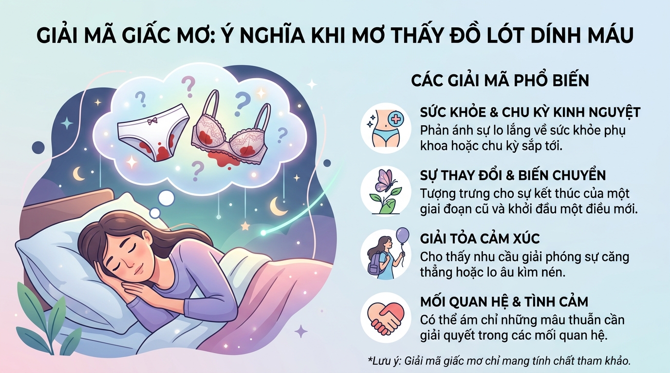 Ý nghĩa giấc mơ thấy quần lót, quần xì, đồ lót dính máu