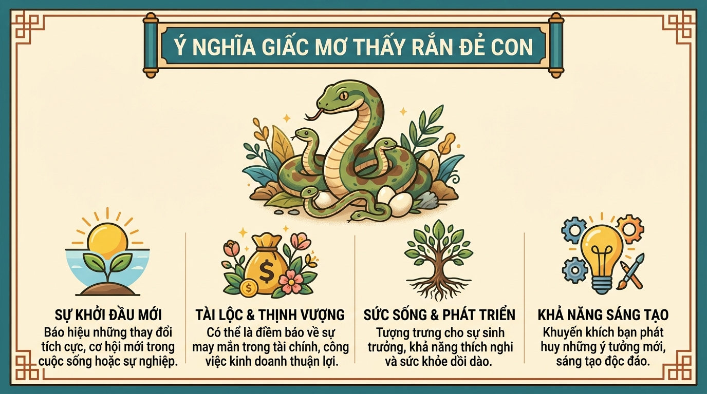 Ý nghĩa giấc mơ thấy rắn sinh con, đẻ con