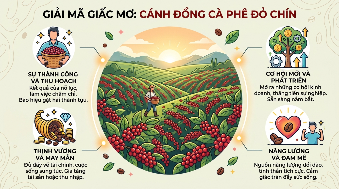 Ý nghĩa giấc mơ thấy rẫy cà phê chín đỏ bạt ngàn
