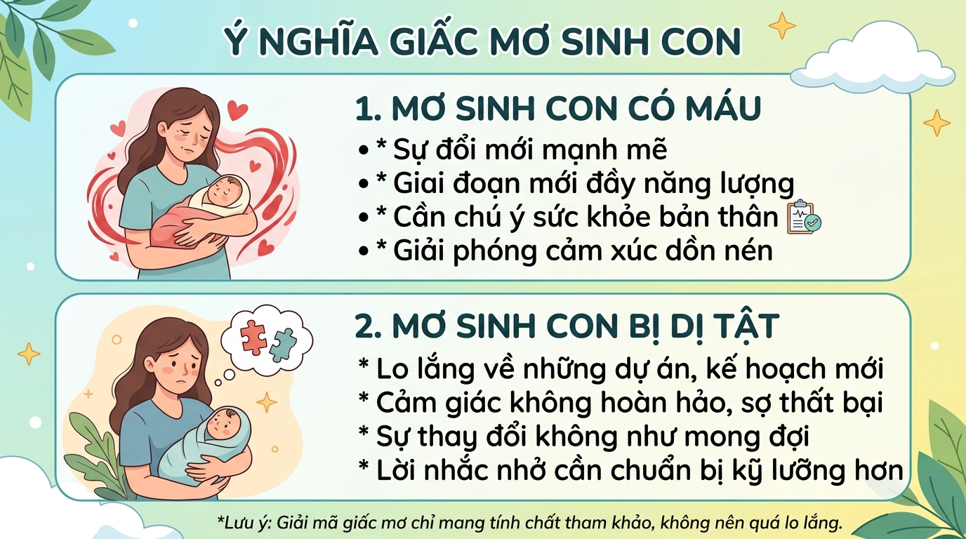 Ý nghĩa giấc mơ thấy sinh con có máu, sinh con bị dị tật