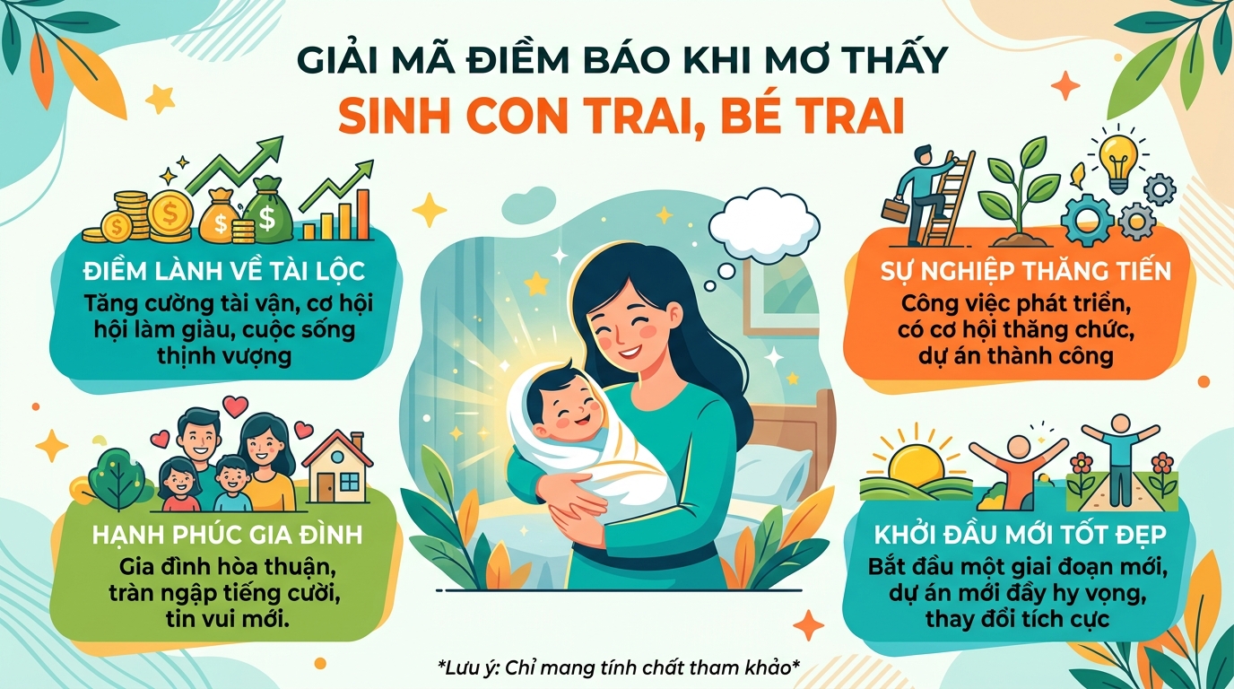 Giải mã điềm báo nằm mơ sinh con trai, sinh bé trai