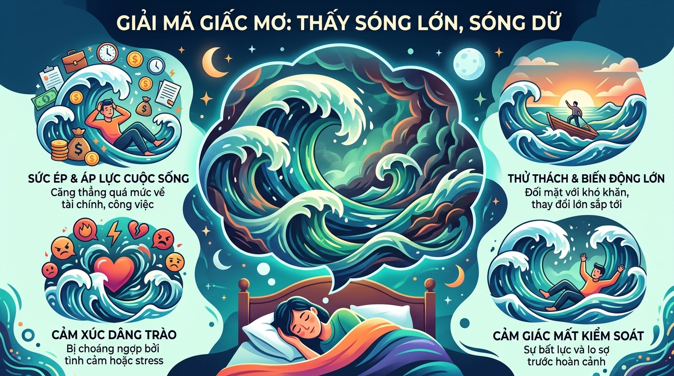 Giải mã điềm báo mơ thấy sóng biển dâng cao, sóng to gió lớn