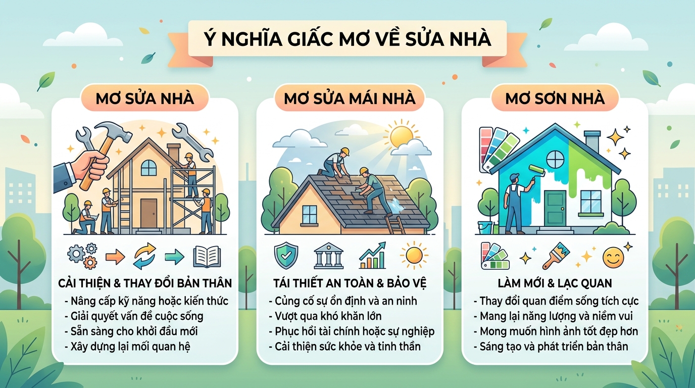 Ý nghĩa giấc mơ thấy sửa nhà, sửa mái nhà, sơn nhà